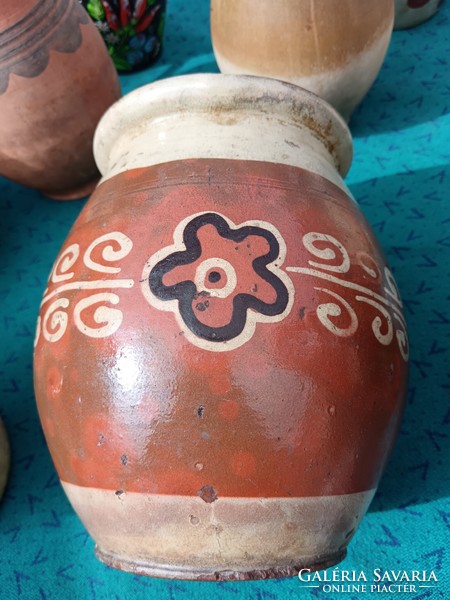 Large ceramic jug with floral pattern