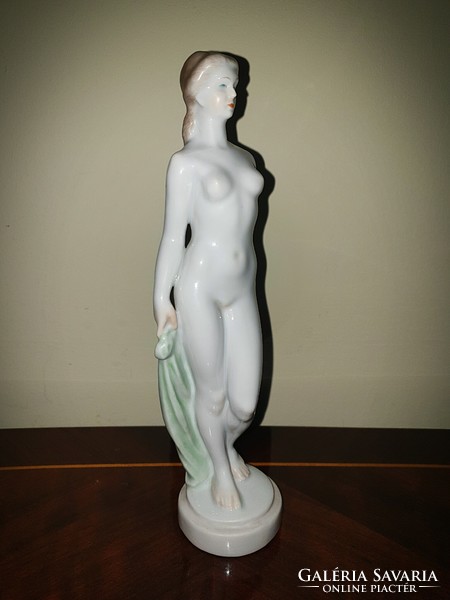 Herend female nude figure with veil