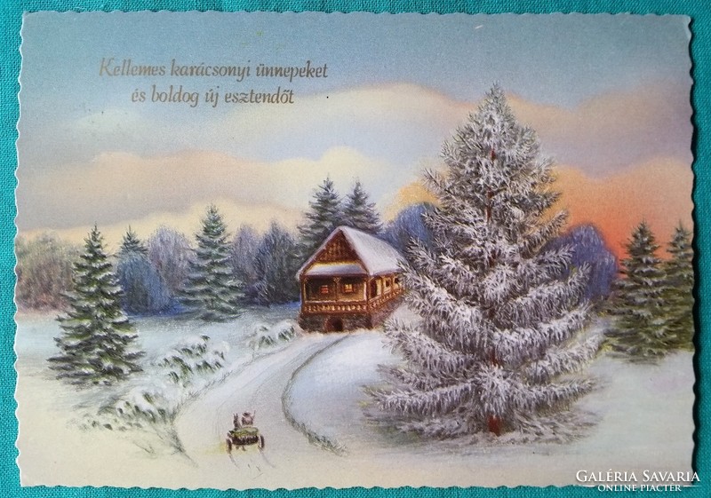Christmas greeting card, ran
