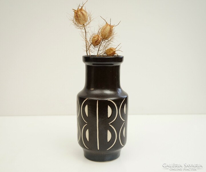 Mid century style ceramic vase / retro vase / brown