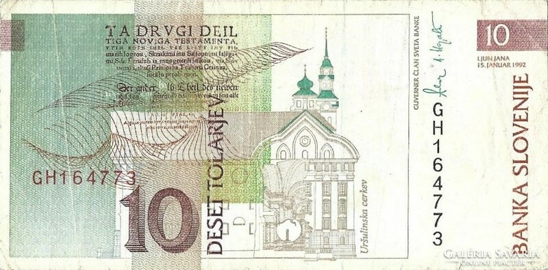 10 tolar tolarjev 1992 Szlovénia 1.
