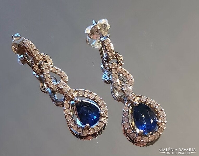 Special kyanite gemstone sterling silver earrings 925/ - new