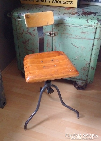Old retro vintage industrial style swivel chair, 2 workshop chairs! For sale together! Industrial loft design
