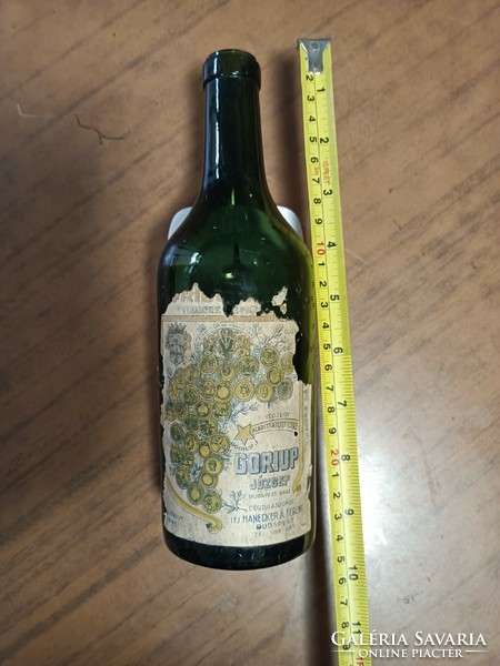 Old rum bottle with remaining label
