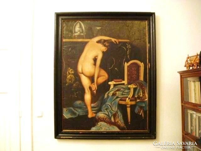 Huge oil painting, after bathing, giant nude picture, towel lady...