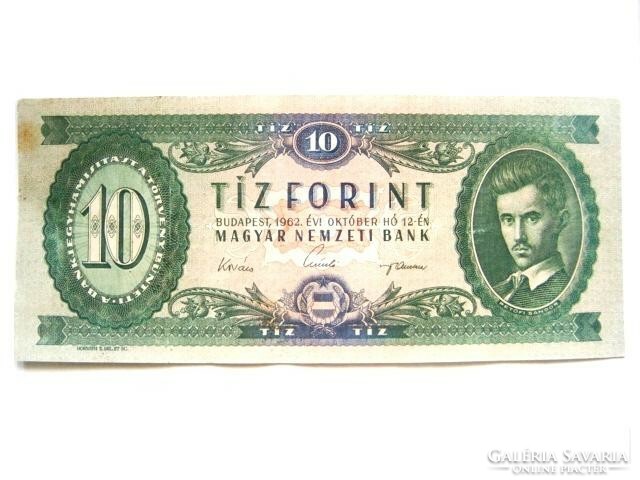 10 HUF 1962. Petőfi ten forints, the 123 mark! 268413 Serial number