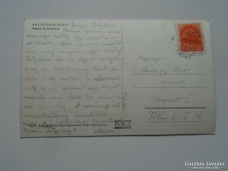 D201865   Balatonalmádi  -Részlet Budataváról    régi képeslap (fotólap)    1940k