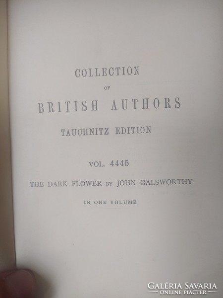 John Galsworthy: The dark flower (1913-as angol nyelvű kiadás) 3000 Ft