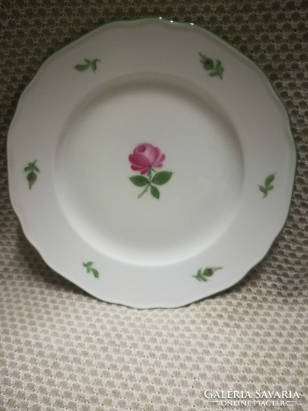 Bécsi rózsás porcelán süteményes tányér