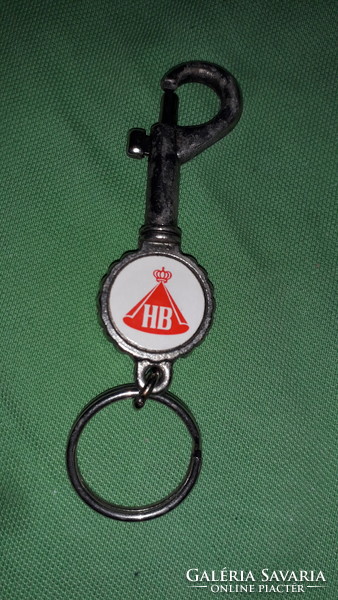 1970 - S years hb cigarette advertisement double-sided metal bottle opener key ring with carabiner according to the pictures 2