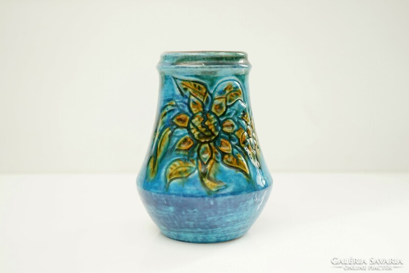 Beautiful west German carstens ceramic vase / retro vase / bluish green