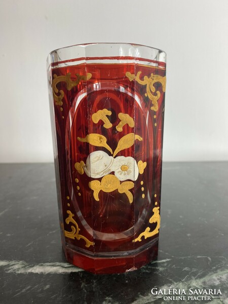 Coated painted glass cup