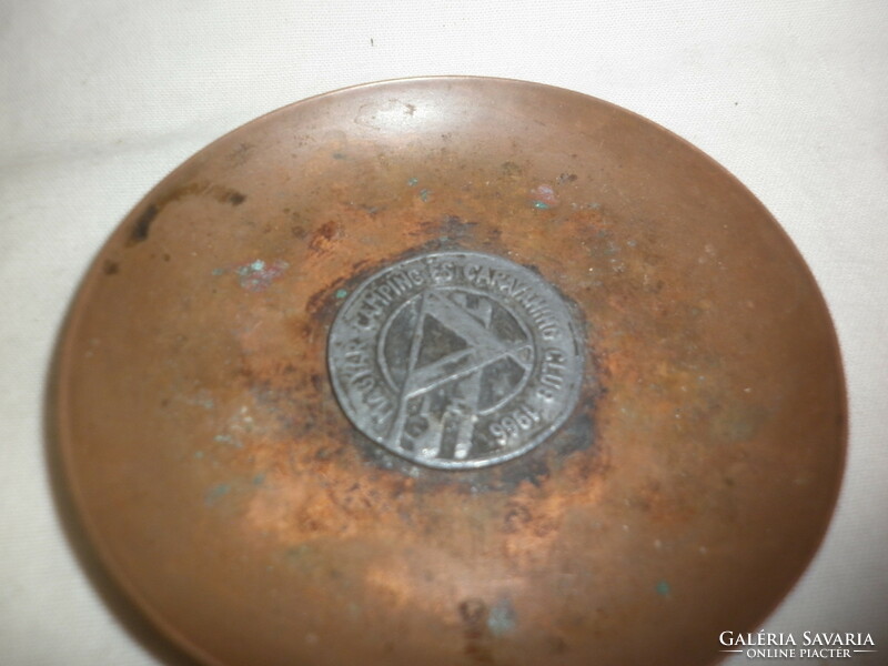 Old copper ashtray ashtray Hungarian camping caravan club 1966