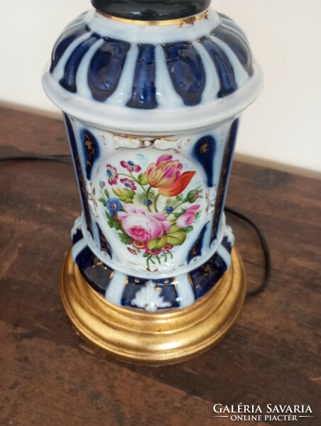 Asztali Lámpa Bécsi Rózsás Porcelán