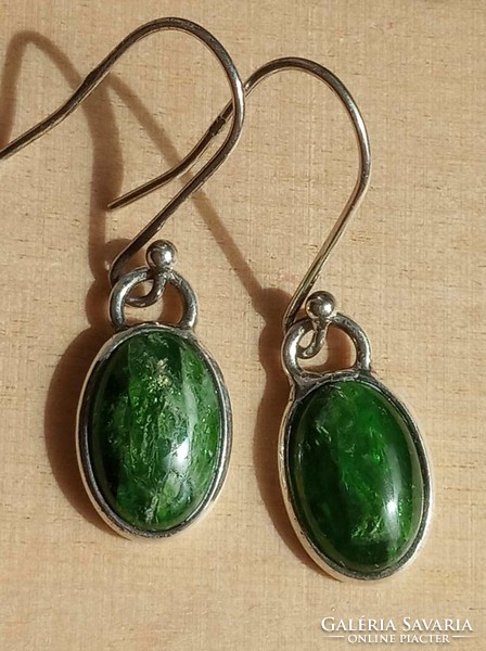 Chrome diopside earrings 925 sterling silver