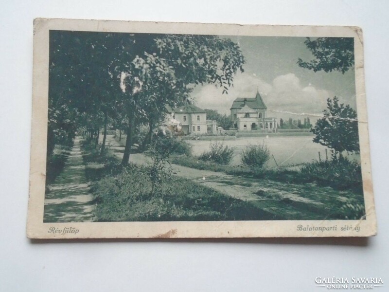 D201861   Révfülöp  Balatonparti sétány      régi képeslap    1930k