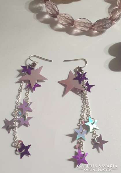 Purple bracelets and earrings