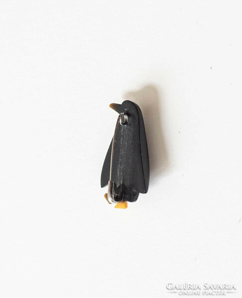 Pingvin bross - retro bakelit/műanyag ékszer - melltű, kitűző