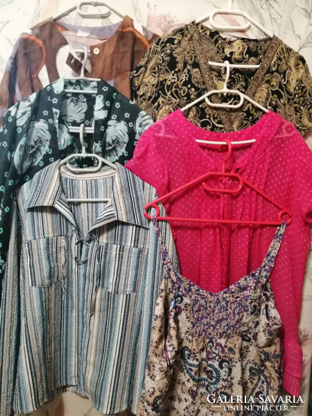 Pack of 6 women's summer blouses, chest 116-120 cm