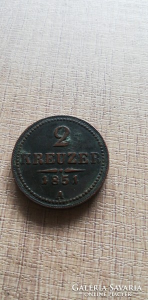 Austrian 2 kreuzer 1851 is the coin