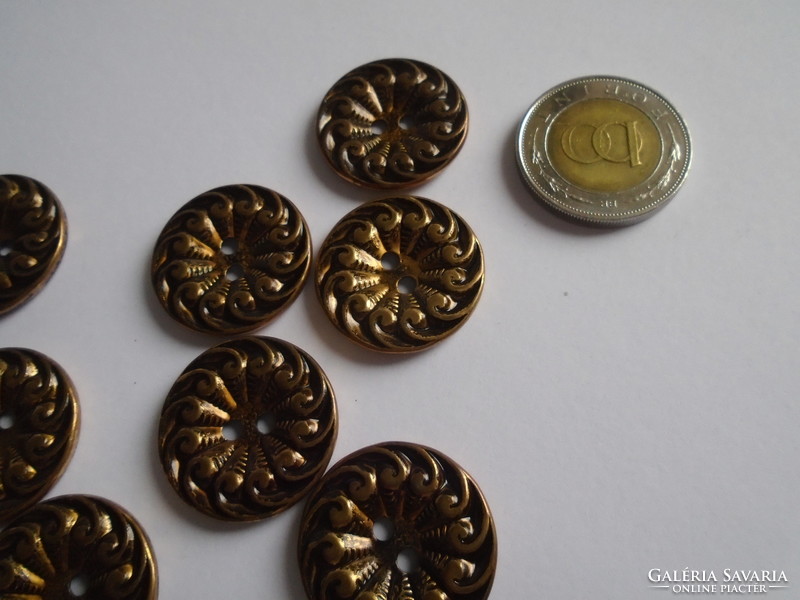 8 Pcs. Decorative bronze button.