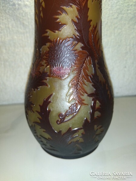 Beautiful huge flower pattern tip galle vase 41 cm high