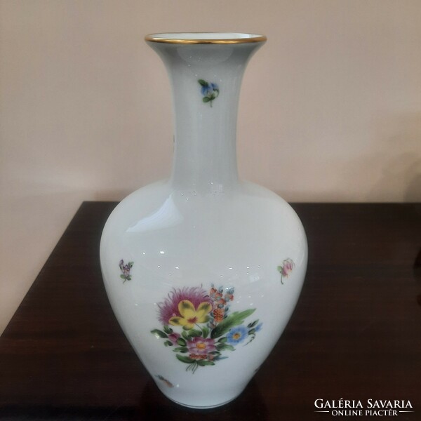 Herend bouquet de saxe bs patterned porcelain vase. 27.5 cm.