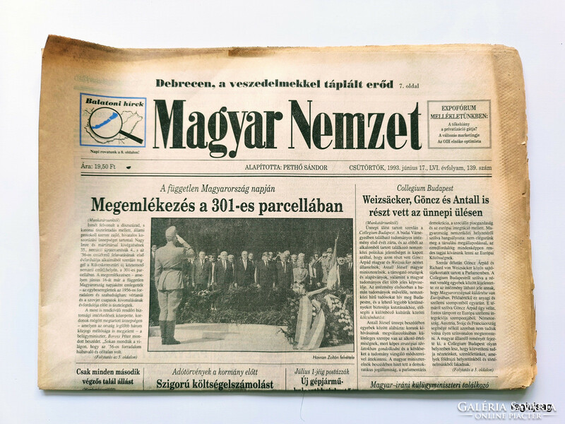 1993 June 17 / Hungarian nation / old newspapers comics magazines no.: 26952
