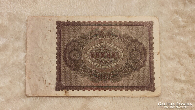 1923-as 100000 birodalmi márka (VF-) – Német weimari köztársaság | 1 db bankjegy