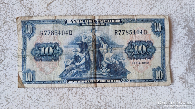 NSZK 10 márka, 1949-es széria (F) | 1 db bankjegy