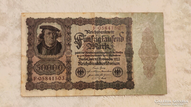 1922-es 50000 birodalmi márka (VF-) – Német weimari köztársaság | 1 db bankjegy