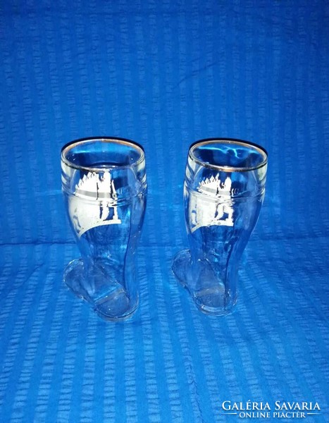 Pair of boot-shaped glass glasses 0.5 liters (a14)