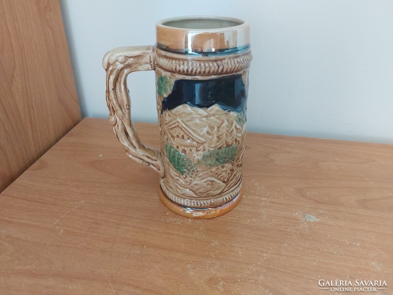 (K) nice German ceramic jug, glass
