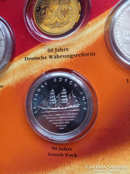 5 pieces!!! 10 Euro 2008 silver (925) pp medal in commemorative medal folder