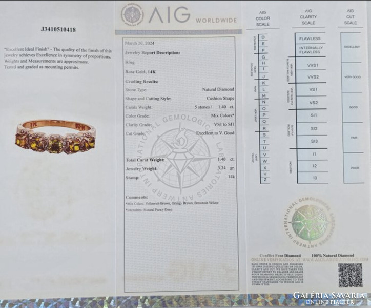 [EXKLUZÍV] 1.4 karát gyémánt 14k rose gold gyűrű