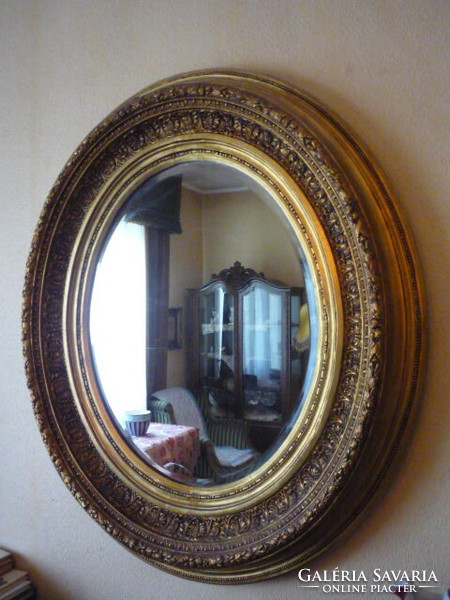 Oval antique Biedermeier mirror 4203 05