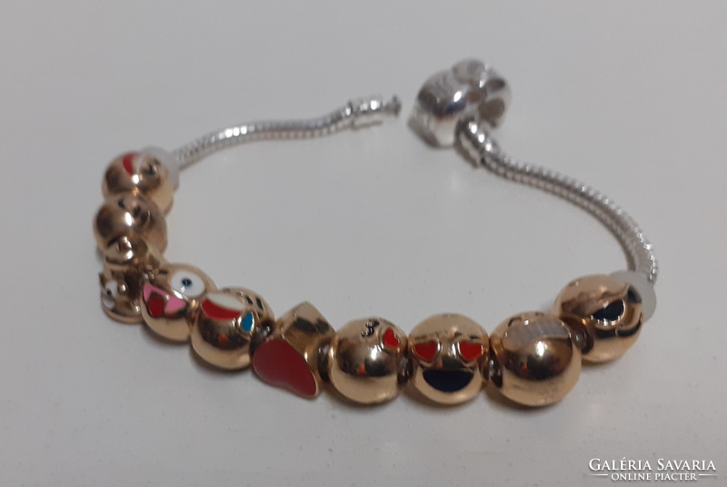 Dúsan 18kr gold-plated branded on a silver-plated chain. Enoji ornament heart charm bracelet chain