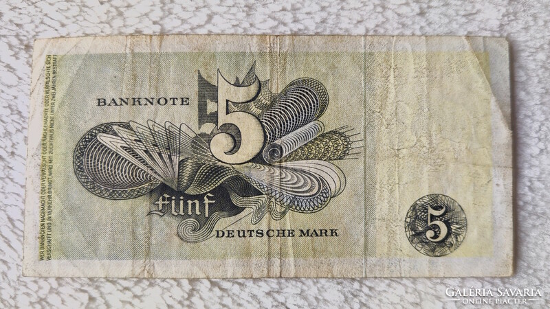 5 NSZK márka, 1948-as 2. széria (F+) | Ritka bankjegy!