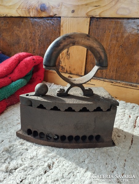Old cast iron charcoal iron