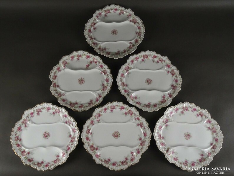 1Q894 antique martin china limoges porcelain plate set 6 pieces