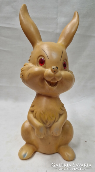 Retro toy whistle rubber bunny figure 25 cm.