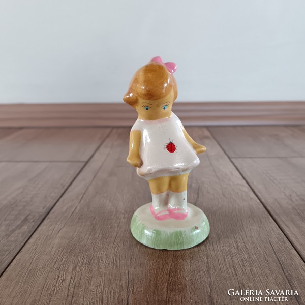 Ladybug ceramic little girl