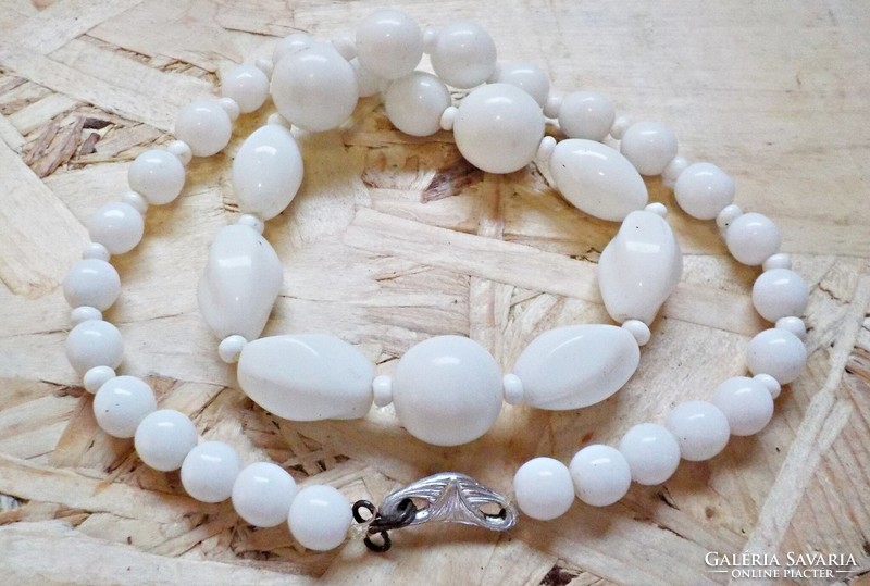 Antique white glass beads