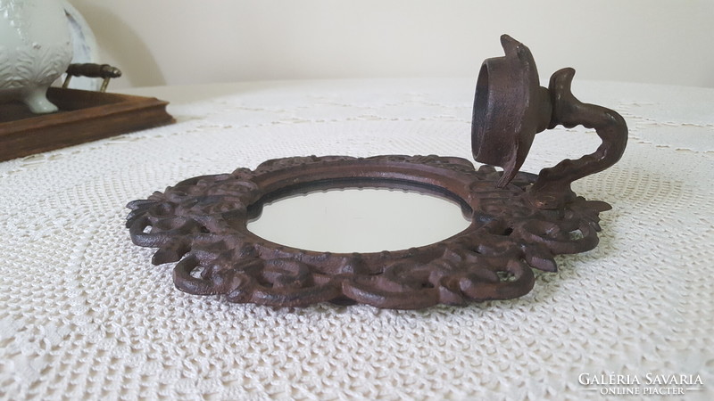 Mirror cast iron wall candle holder