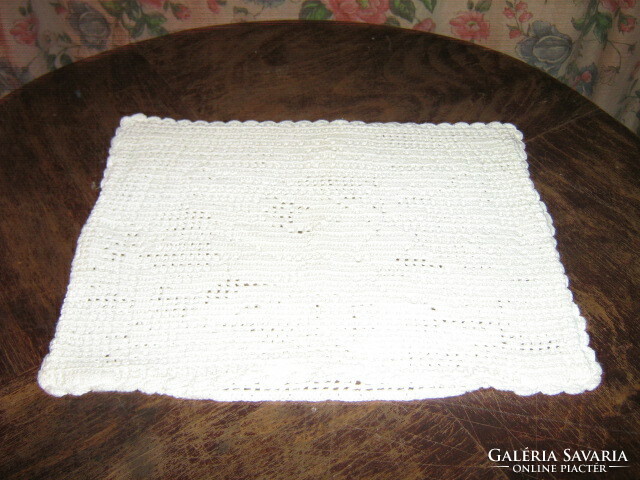 Wonderful snow-white rose handmade crochet pillow