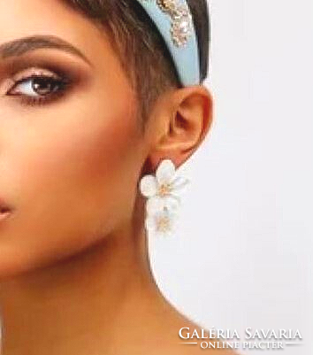 Barackfa virág fehér duplavirágos fülbevaló 403
