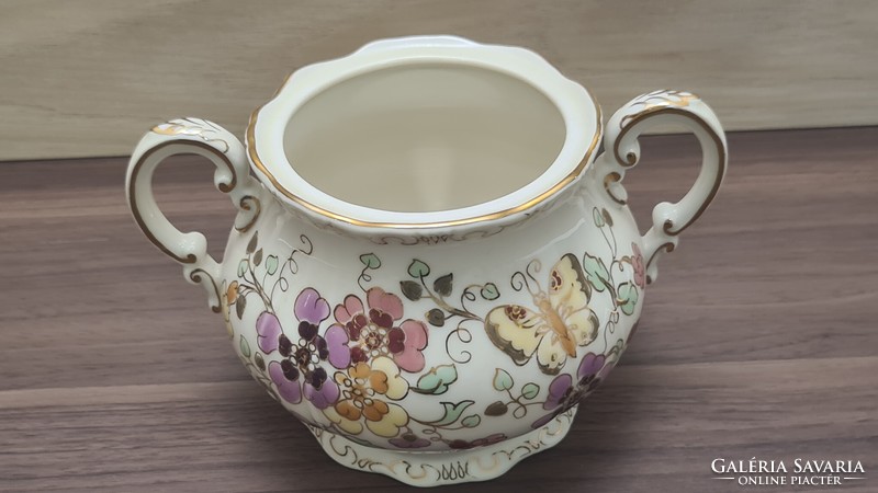 Zsolnay butterfly tea sugar bowl