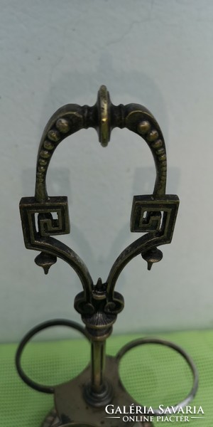 Antique art deco silver - red copper oil vinegar holder