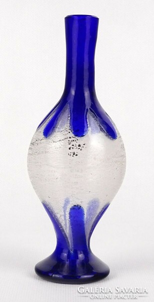 1Q779 Antik muránói színezett fújt muránói üveg váza 15 cm