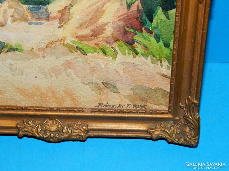 Bánszki Tamás (1892 - 1971) akvarell 27 x 21,5 cm-es keretben, Galéria értékbecsléssel